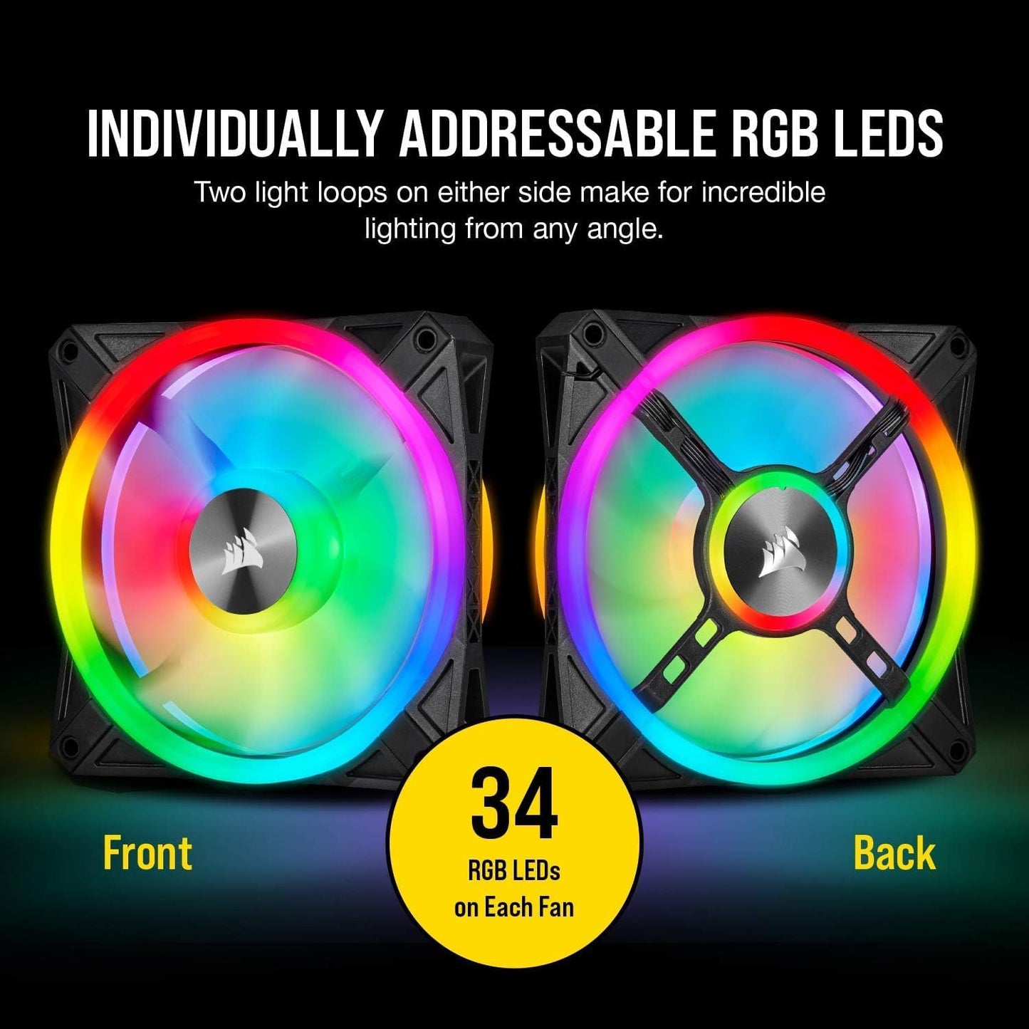 CORSAIR iCUE QL120 RGB, 120 mm RGB LED PWM Fans