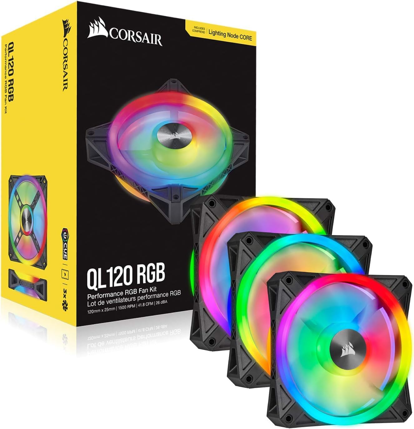 CORSAIR iCUE QL120 RGB, 120 mm RGB LED PWM Fans